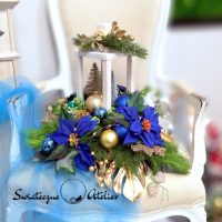 Świąteczny stroik w lampionie nr 879