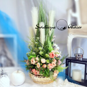 Kompozycja kwiatowa Trawy i róże 998