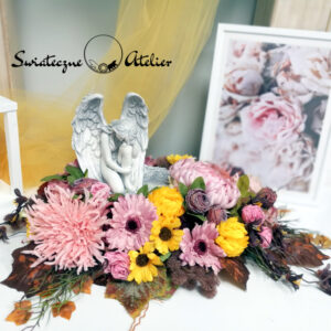 Jesienny anioł stroik nagrobny nr 1093