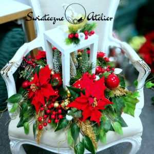 Świąteczny stroik w lampionie nr 1106