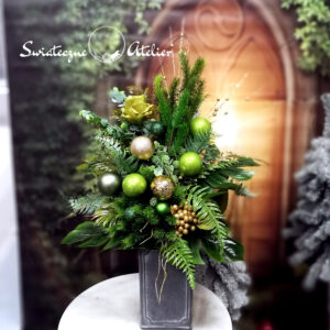 Bukiet nagrobny zieleń i złoto nr 1119