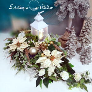 Świąteczny stroik nagrobny Biała gwiazda nr 1126