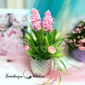 Kompozycja wiosenna Różowe hiacynty nr1138