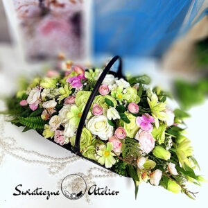 Stroik nagrobny Pistacja i róż nr 1162