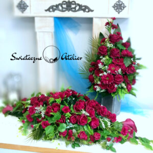 Bukiet i stroik nagrobny Ciemny amarant nr 1186