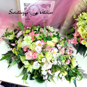 Stroik nagrobny Pistacja i róż nr 1233