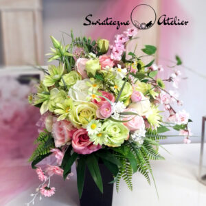 Kula kwiatowa Pistacja i róż nr 1234