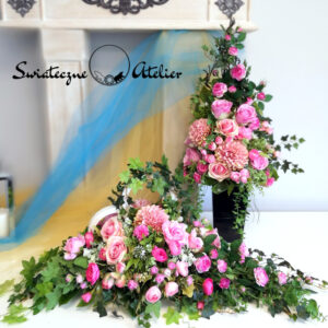 Stroik nagrobny z bukietem Różowa rapsodia nr 1243