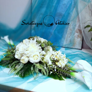 Stroik nagrobny Białe kalie nr 1278