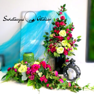 Zestaw nagrobny z lampionem solarnym Lipiec nr 1283