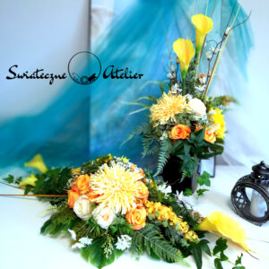 Bukiet i stroik Żółte  kalie nr 1280