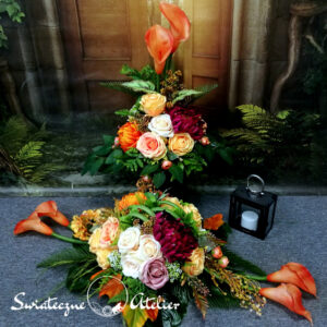 Bukiet i stroik nagrobny Jesienne kalie nr 1311