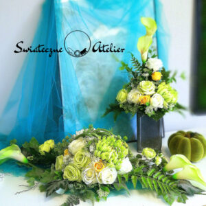 Zestaw Nagrobny Pistacjowe Kalie nr 1317